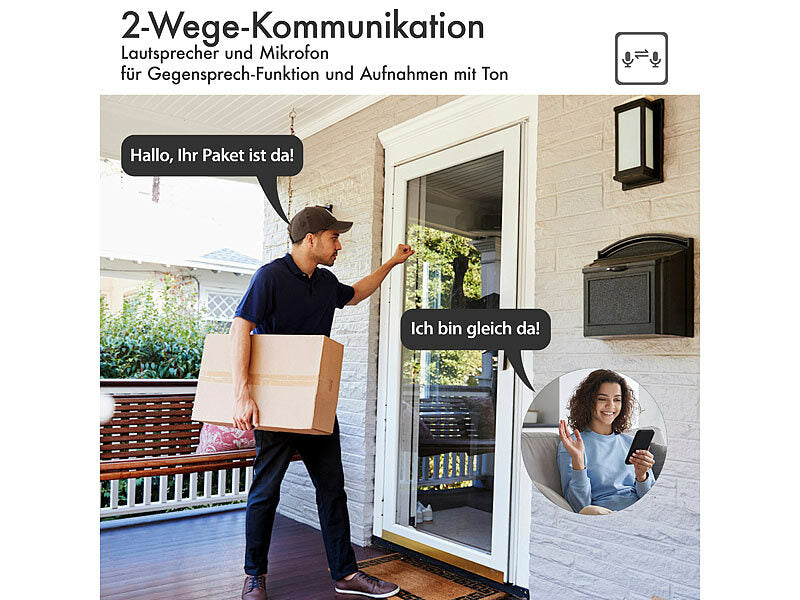 Pan-Tilt-Outdoorkamera mit 2K-Auflösung, 4 MP, Dualband-WLAN, Sirene