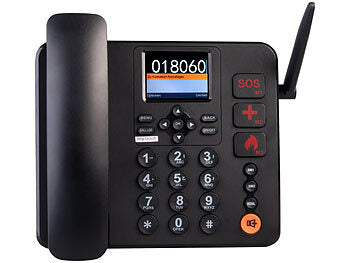 simvalley communications 4G-Tischtelefon, Notruf, SMS, Vertrags-/SIM-Lock-frei, Dual-SIM, Akku