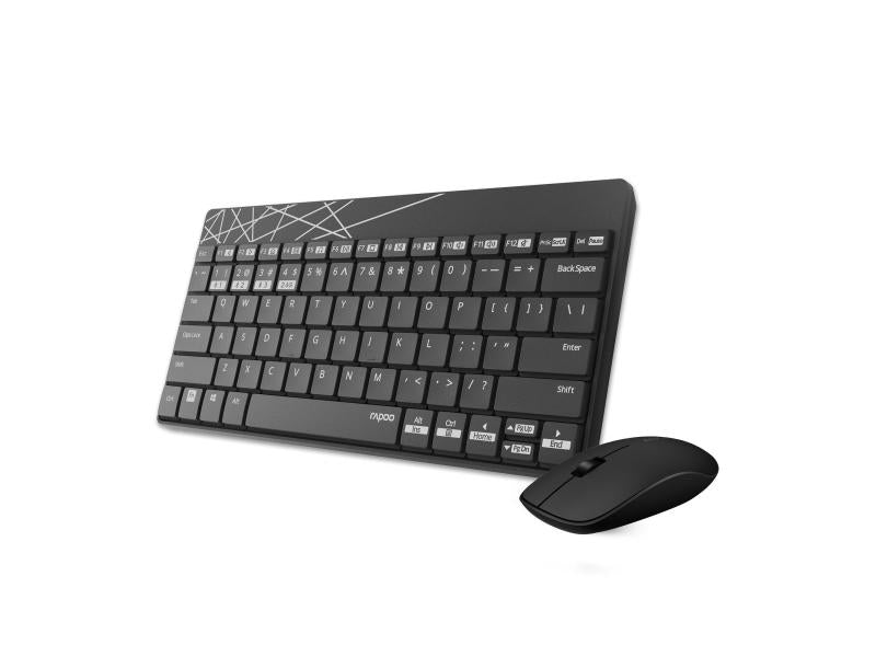 Rapoo Tastatur-Maus-Set 8000M Schwarz/Grau ( CH Layout ) | #alektroniktrade.com#