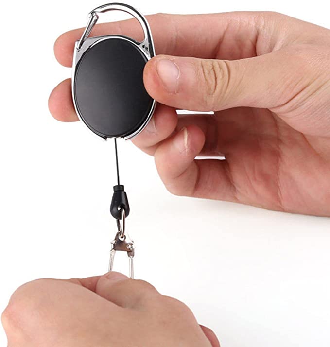 AMACOAM Schlüsselanhänger Ausziehbar Key mit Extra Starker Feder elektroniktrade Switzerland