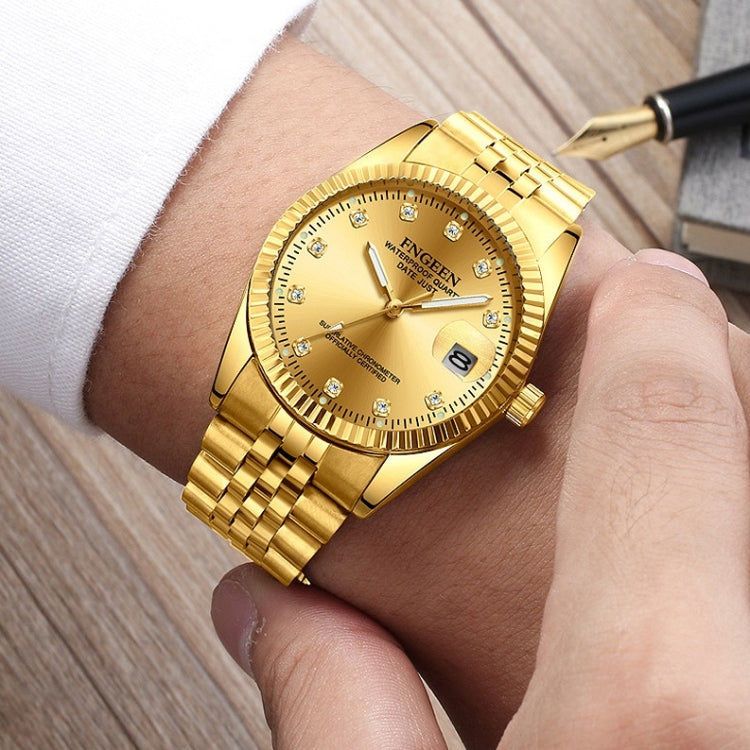 FNGEEN FNGEEN 7008 Herren Mode Diamant Zifferblatt Uhr Paar Uhr elektroniktrade Switzerland