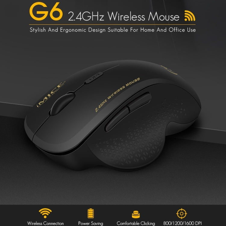 iMICE iMICE G6 Wireless-Maus 2,4 G Office-Maus 6-Tasten-Gaming-Maus (Grau) elektroniktrade Switzerland