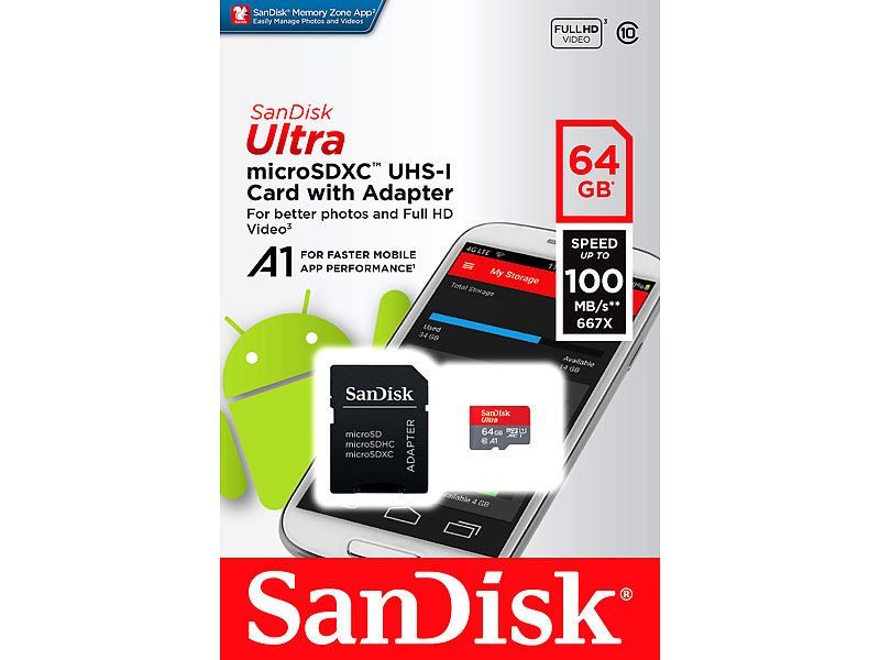 SanDisk SanDisk Ultra microSDXC, 64 GB mit Adapter elektroniktrade Switzerland