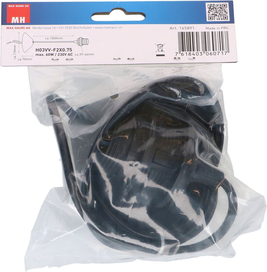 Lampenpendel E27 schwarz L=1.0m