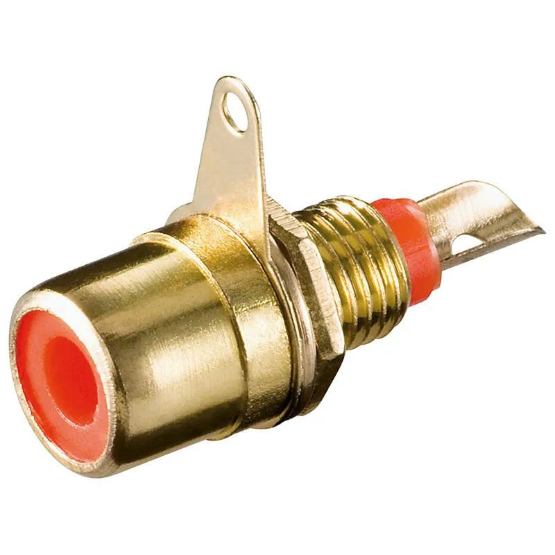 Cinch-Einbaubuchse rot