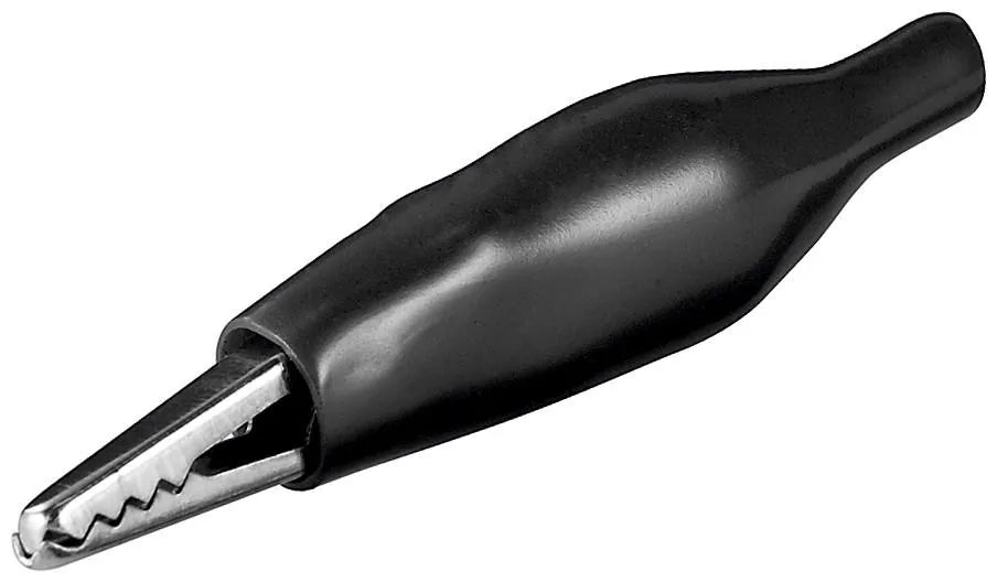 Krokodilklemme, vollisoliert, 33 mm, schwarz