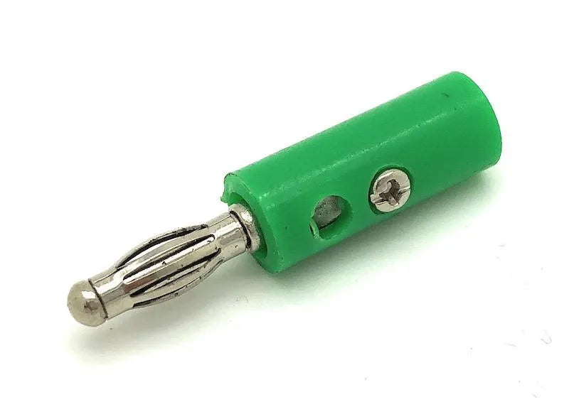Bananenstecker, 4 mm, mit Querloch, grün