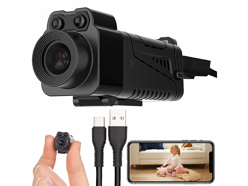 7links WLAN-Micro-Kamera, Full HD, 90° neigbar, Powerbank, IR-Nachtsicht, App Elektroniktrade Switzerland