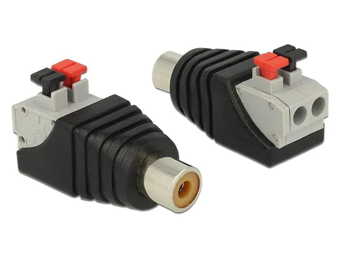 Adapter Cinchbuchse - Terminalblock mit Drucktasten 2 Pin