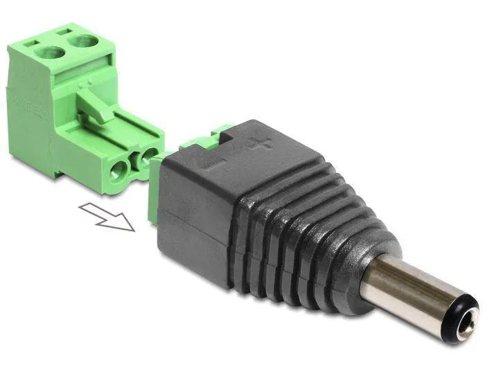Adapter DC 2,1 x 5,5 mm Stecker - Terminalblock 2 Pin 2-teilig