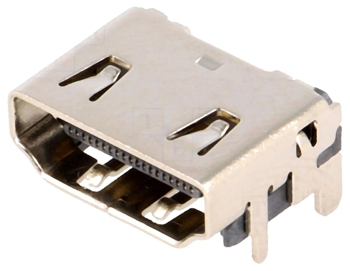 CONNFLY HDMI Steckverbinder Buchse, 19 Pin, vergoldet, 90° Winkel, SMT, vernickelt