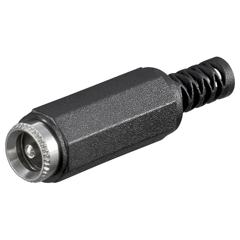 DC-Kupplung für Hohlstecker 5,5x2,1mm mit Knickschutz - Lötmontage