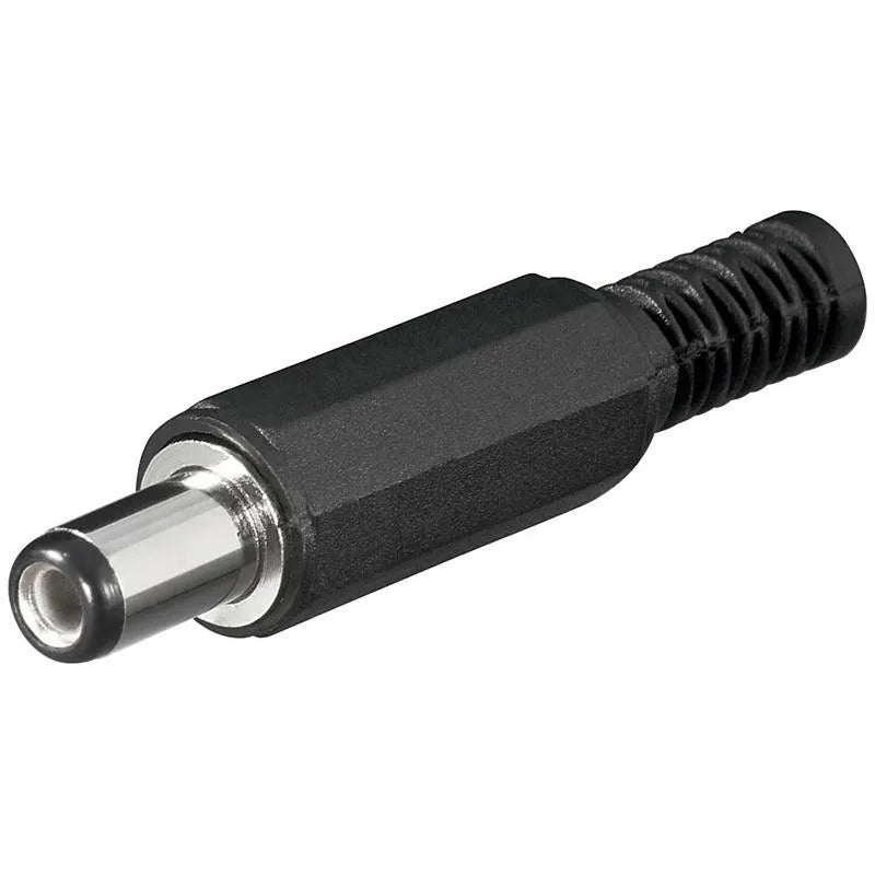DC-Stecker / Hohlstecker 2,1x5,5 mm mit Knickschutz - Lötmontage