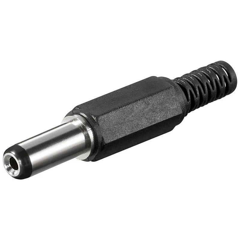 DC-Stecker / Hohlstecker 5,5x2,1mm mit Knickschutz - Lötmontage