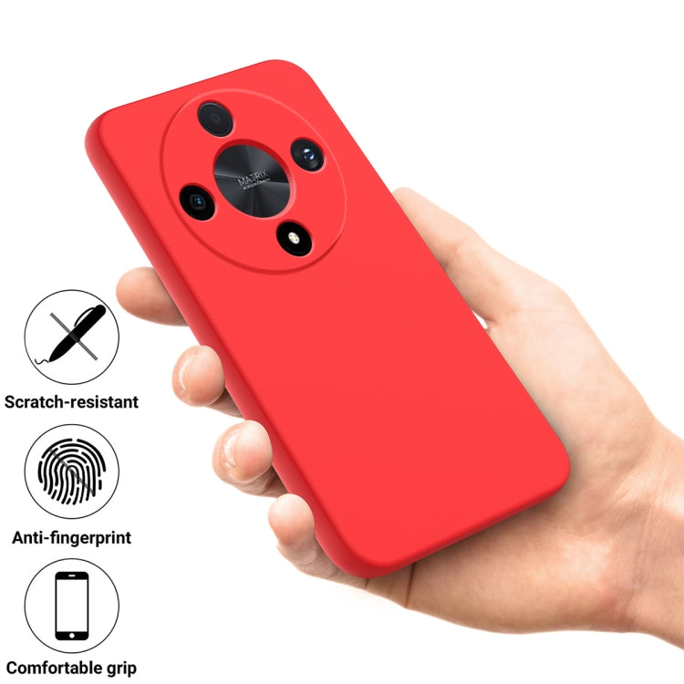 Für Honor X9b, einfarbig, flüssiges Silikon, sturzsicher, vollständige Abdeckung (rot)
