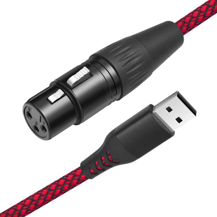 USB-A auf XLR-Buchse Audiokabel für dynamische Mikrofone, 1m, 2m, 3m