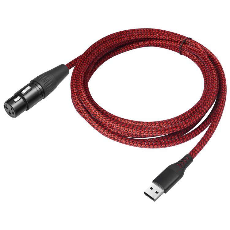 USB-A auf XLR-Buchse Audiokabel für dynamische Mikrofone, 1m, 2m, 3m