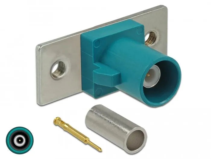 FAKRA Z Stecker Federpin zum Crimpen 2 vorgestanzte Löcher