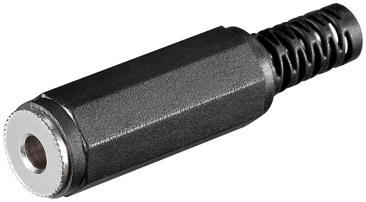 Klinkenbuchse, 3,5mm, Stereo / 3 polig, Kunststoffausführung mit Knickschutz, Lötmontage