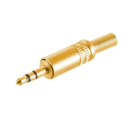 Klinkenstecker, 3,5 mm, 3-Pin Stereo, vergoldet, Metallgehäuse