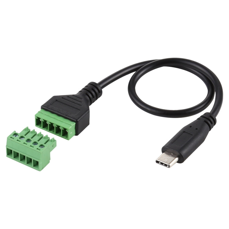 USB-C-Stecker auf 5-poligen Schraubanschluss, lötfreies Adapterkabel, 30 cm