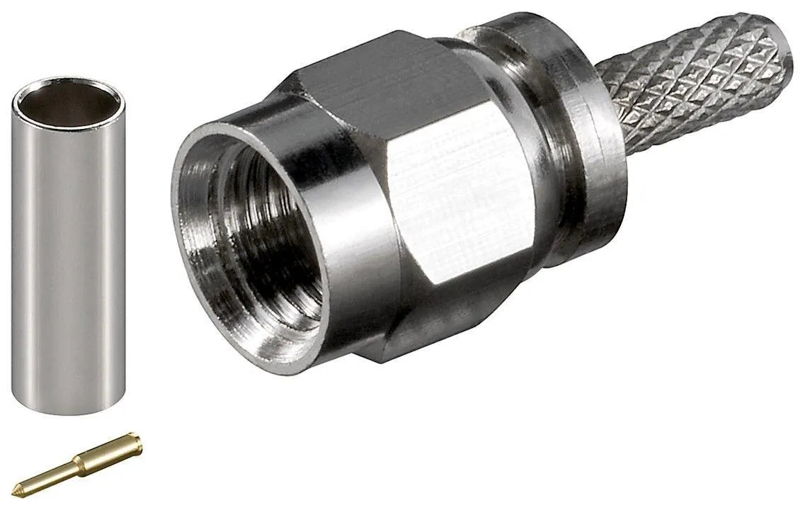 SMA Stecker, abgewinkelt, Crimpmontage, für RG-174/U