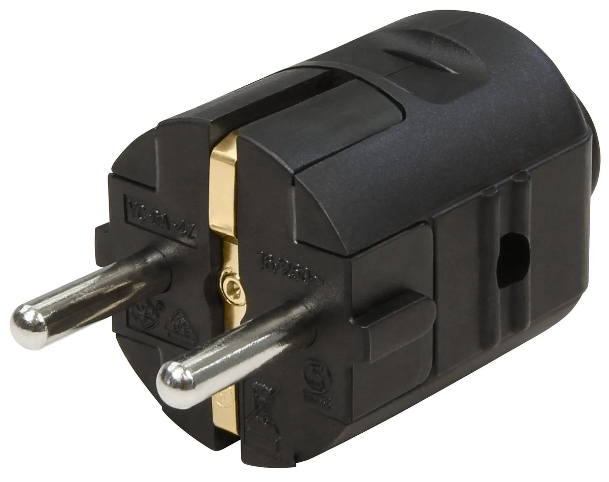 Schutzkontakt-Stecker schwarz