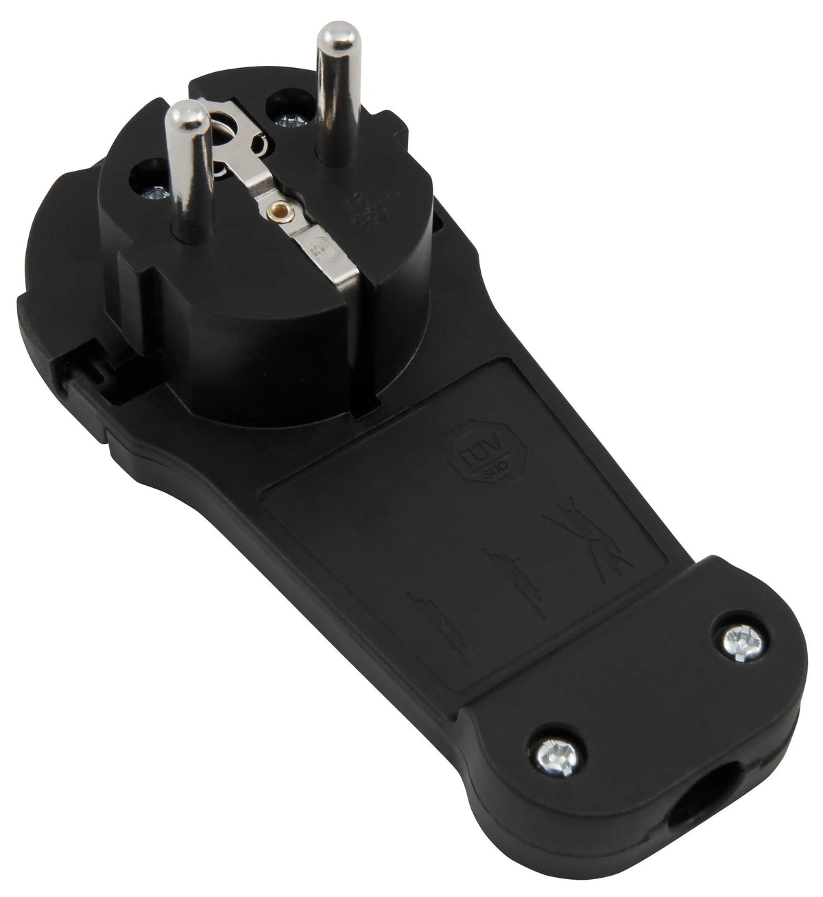 Schutzkontakt-Winkelstecker extra flach schwarz