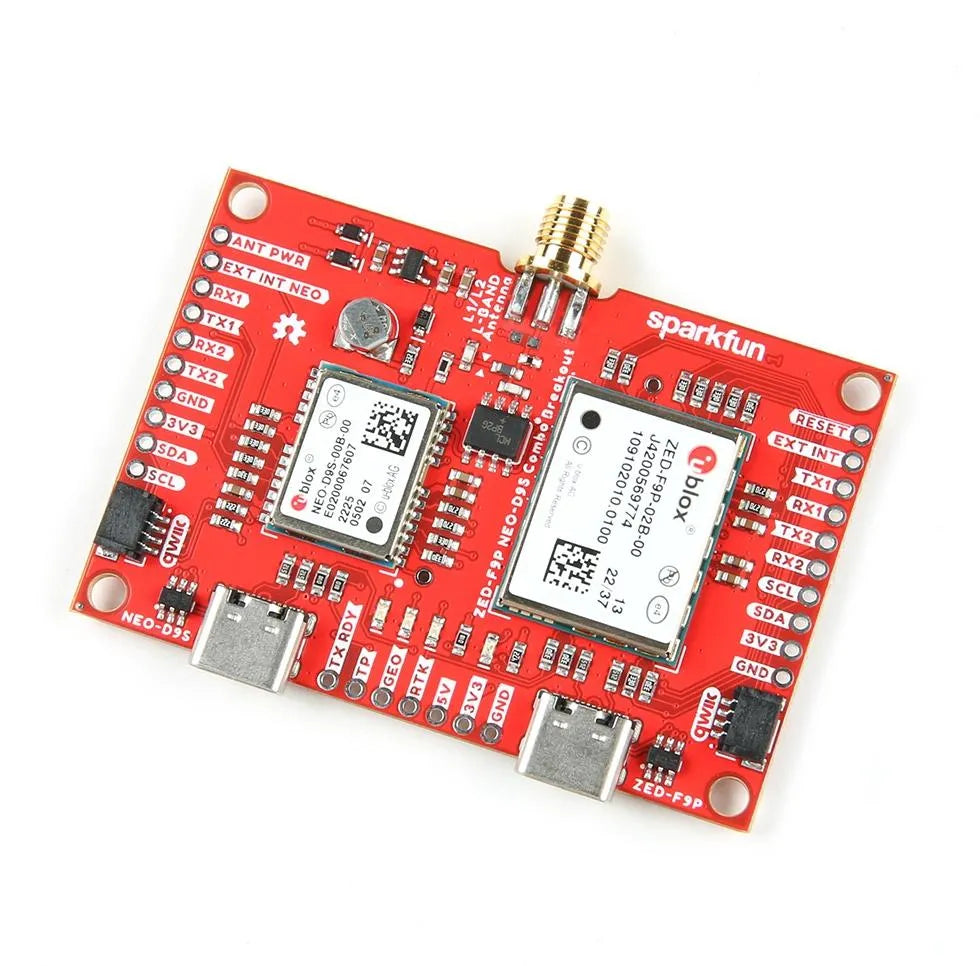 SparkFun GNSS Combo Breakout, ZED-F9P, NEO-D9S, Multi-Band, I2C