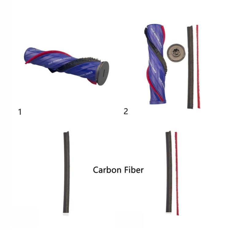 Ersatzbürstenrolle für Dyson V10, V11, V15 Direct Drive Reinigungskopf, wiederverwendbare Anti-Verwicklungs-Bürstenleiste, Soft Roller, Carbon Fiber, Soft Roller+Side Cover, Carbon Fiber+Side Cover