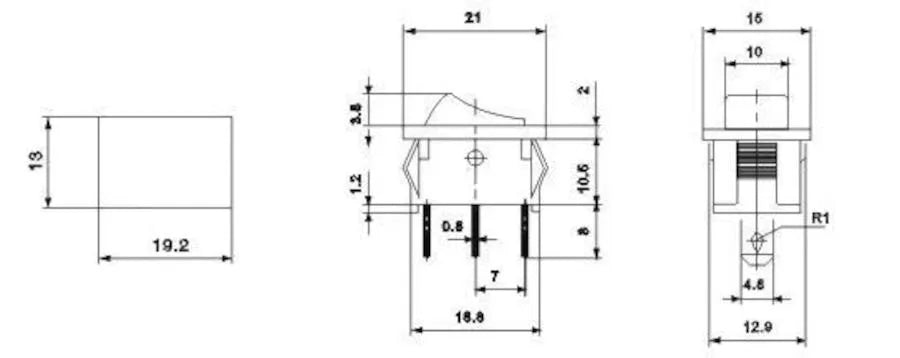 Wippschalter mit Punktmarkierung T1323015 – weitere Ansicht