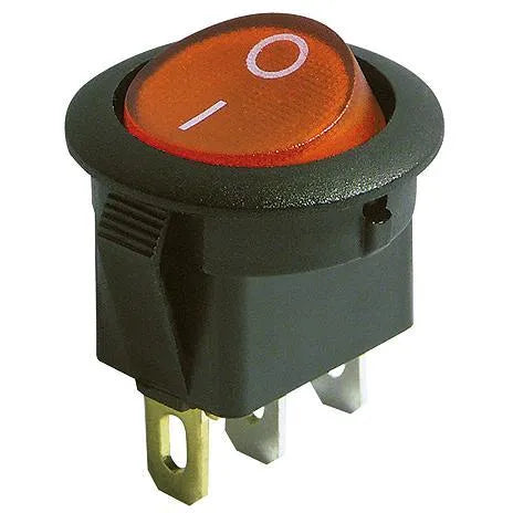Runder McPower Wippschalter T1323025, rot beleuchtet