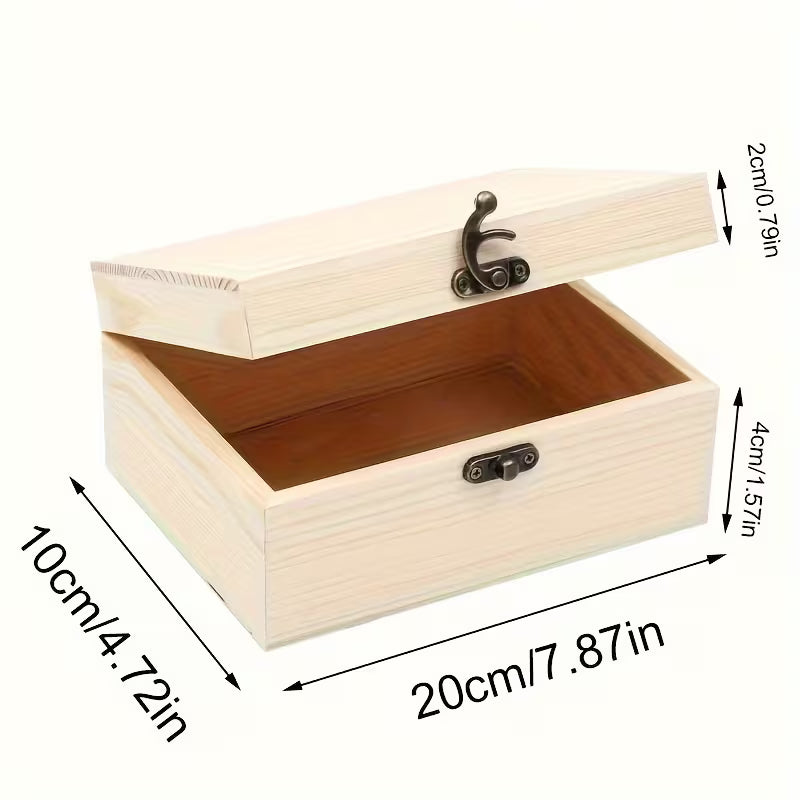 Holzkasten mit Deckel - Vintage Schmuckbox für DIY-Graffiti