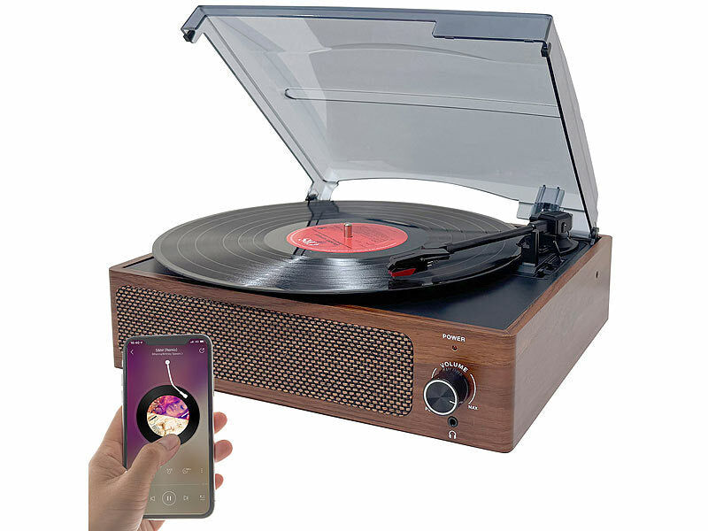 auvisio Schallplattenspieler & -Digitalisierer, Stereo-Lautsprecher, Bluetooth Elektroniktrade Switzerland