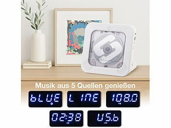 auvisio Tragbarer Akku-CD-Spieler & UKW-Radio, Bluetooth, Timer, USB, AUX elektroniktrade Switzerland
