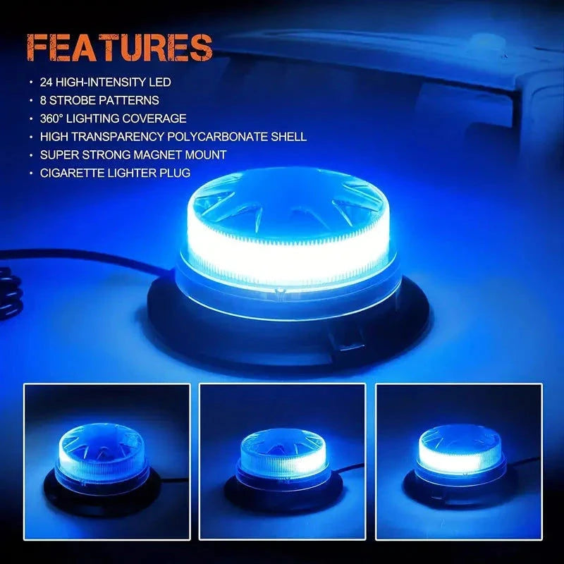 EIRUIYO Rotierende Blinklicht Warnleuchte 12V-24V mit 24 Leds elektroniktrade Switzerland