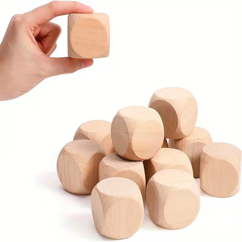 Elektroniktrade 10 Stück 20 mm Blanko Holzschnitzwürfel – Bastelwürfel aus Holz elektroniktrade Switzerland
