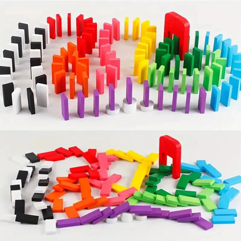Elektroniktrade 100 Stück Holzdomino-Puzzle-Spielzeug Bausteine Farbig elektroniktrade Switzerland