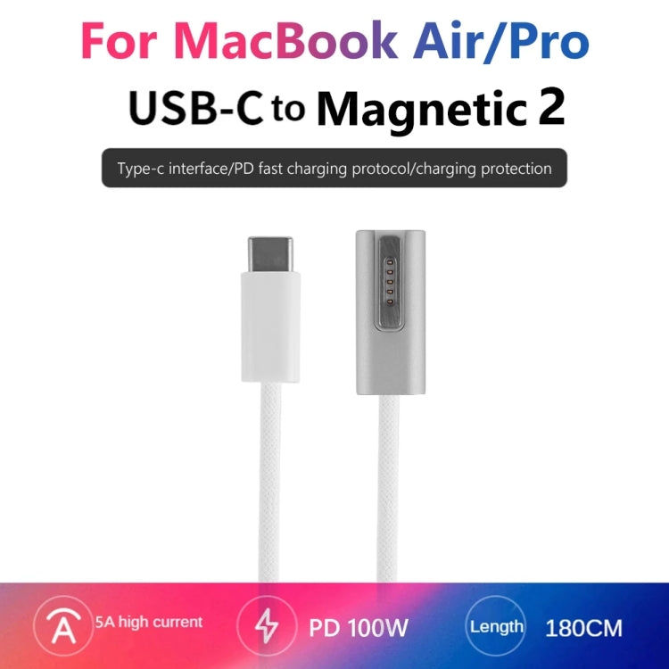 Elektroniktrade 100 W 5-poliges MagSafe 1 (L-förmig) auf USB-C / Typ-C PD-Ladekabel, Kabellänge: 1,8 m Elektroniktrade Switzerland