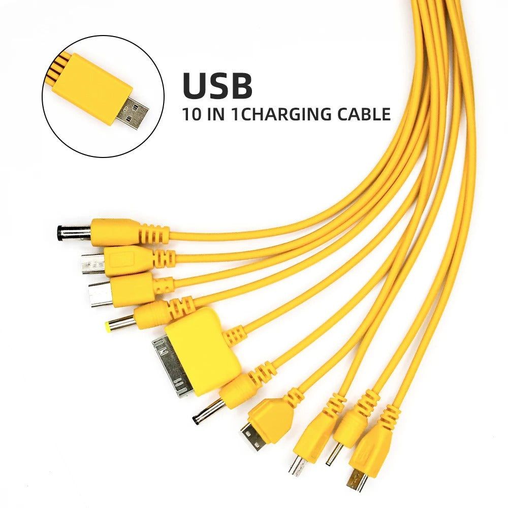 Elektroniktrade 10in1 Ladekabel für Smartphones & weitere Geräte (Gelb) elektroniktrade Switzerland
