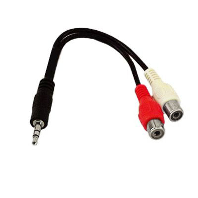 Elektroniktrade 2 Cinch-Buchse bis 3,5-mm-Stecker Audio Y-Kabel, Länge: 20cm Elektroniktrade Switzerland