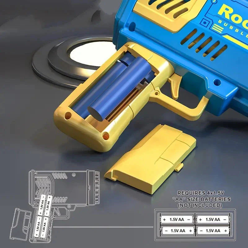 Elektroniktrade 40-Loch Kinder-Bubble-Blaster Seifenblasenpistole mit LED-Lichtern elektroniktrade Switzerland