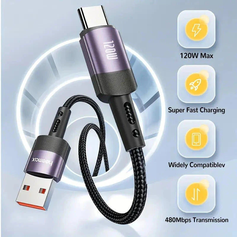 Elektroniktrade 7A 120W Max Super-Schnellladung USB-A zu Typ C Kabel 30cm elektroniktrade Switzerland