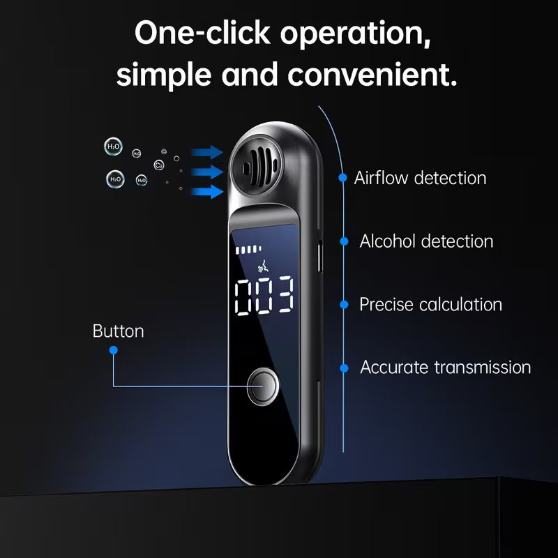 Elektroniktrade Alkoholanalysator mit LCD-Digitaldisplay, Wiederaufladbares Alkoholtestgerät elektroniktrade Switzerland