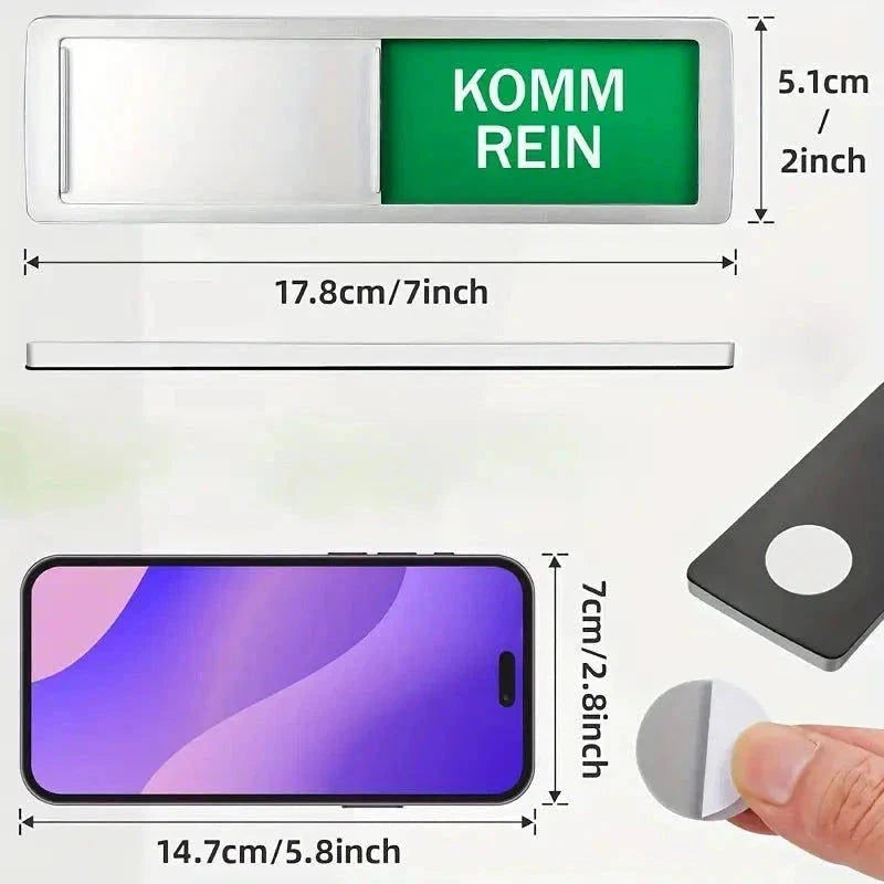 Elektroniktrade Bitte nicht Stören/ Komm Rein mit schieber -  Deutsches Türschild Silber elektroniktrade Switzerland