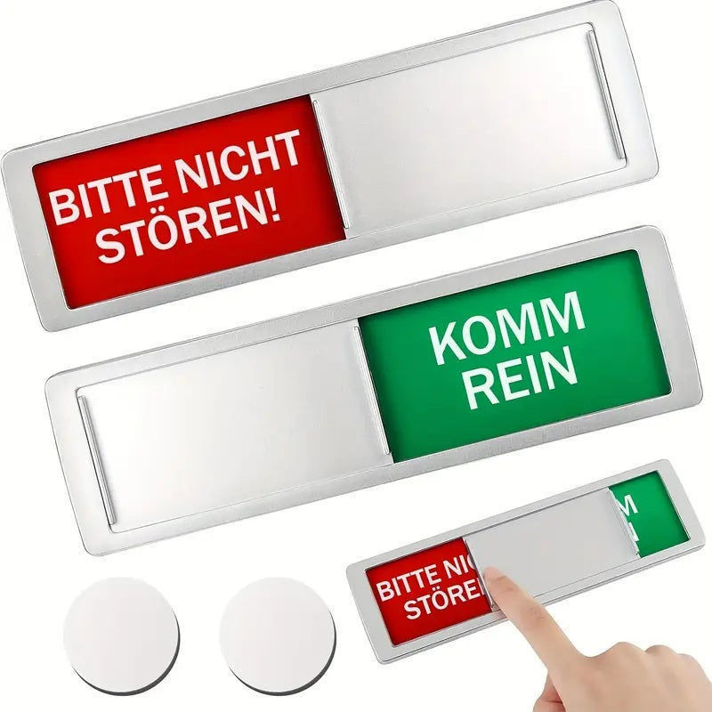 Elektroniktrade Bitte nicht Stören/ Komm Rein mit schieber -  Deutsches Türschild Silber elektroniktrade Switzerland