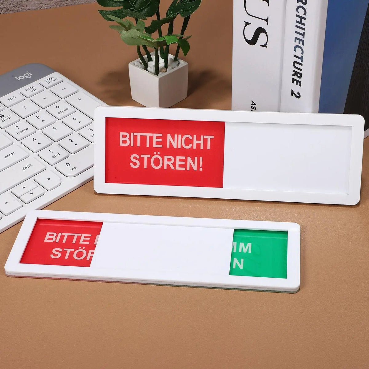Elektroniktrade Bitte nicht Stören/ Komm Rein mit Schieber -  Deutsches Türschild Weiss Elektroniktrade Switzerland