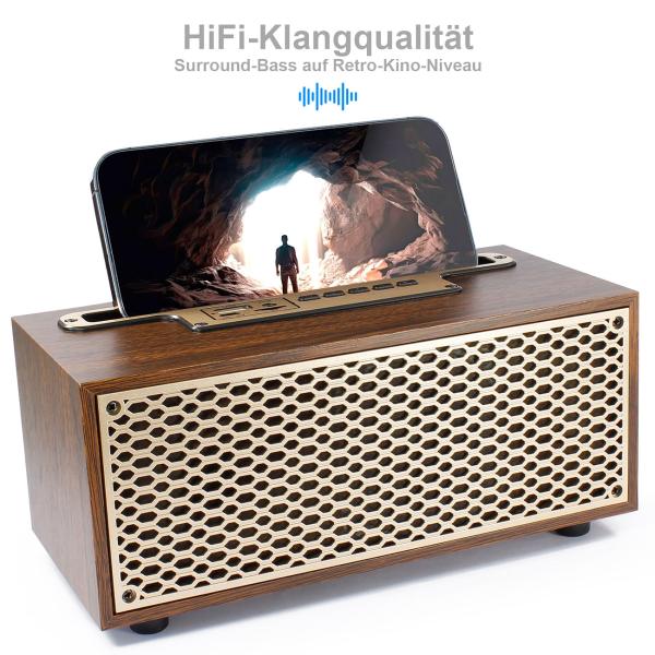 Elektroniktrade Bluetooth Radio, Vintage, Wireless, Holzgehäuse, 20,9 x 9,5 x 9,8 cm XM-5H elektroniktrade Switzerland