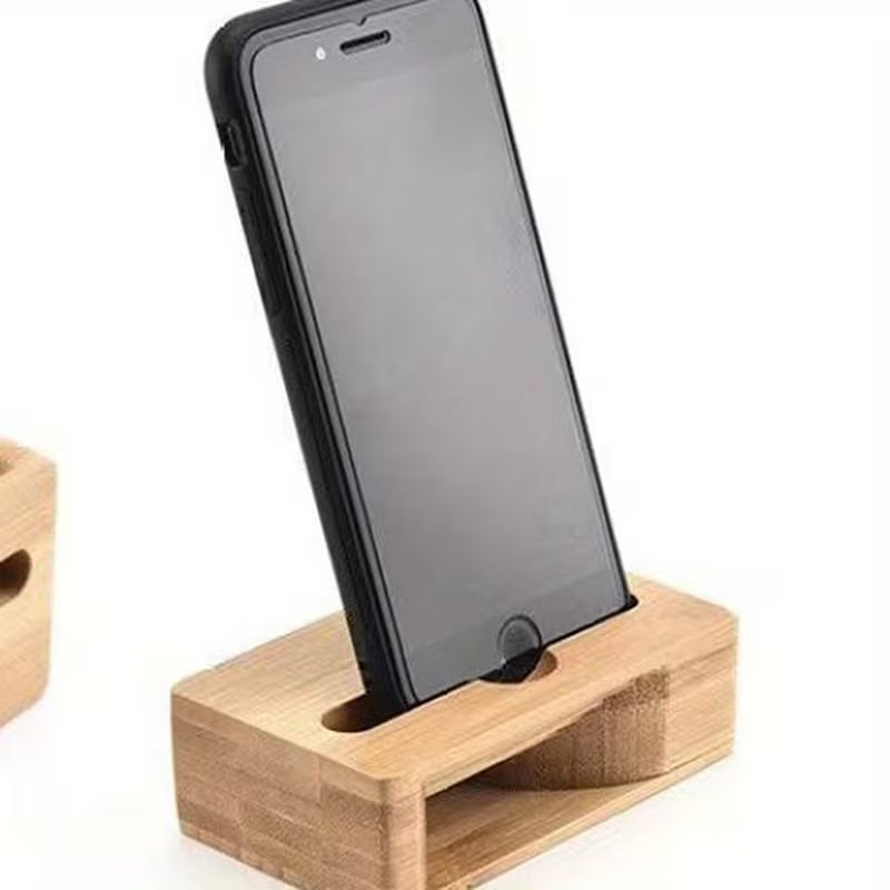 Elektroniktrade Handyhalterung mit Ständer und Verstärker | Holz- und Bambus-Design elektroniktrade Switzerland