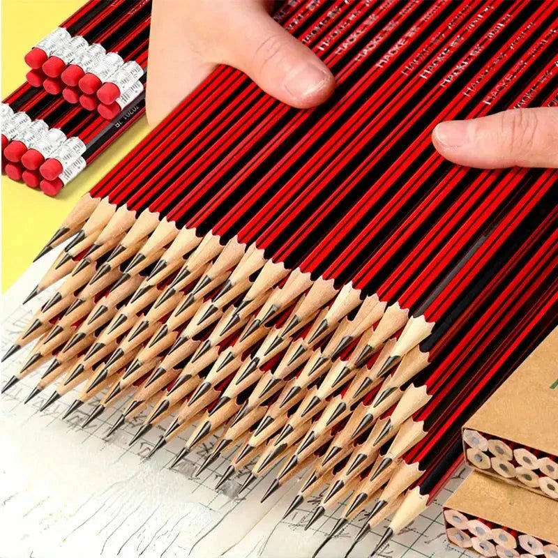 Elektroniktrade Holz Bleistift mit Radiergummi Rot/Schwarz 19cm lang elektroniktrade Switzerland